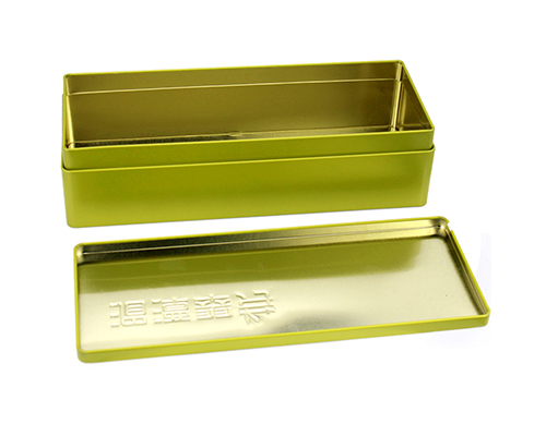 綠茶扣肩長方形精致鐵盒包裝